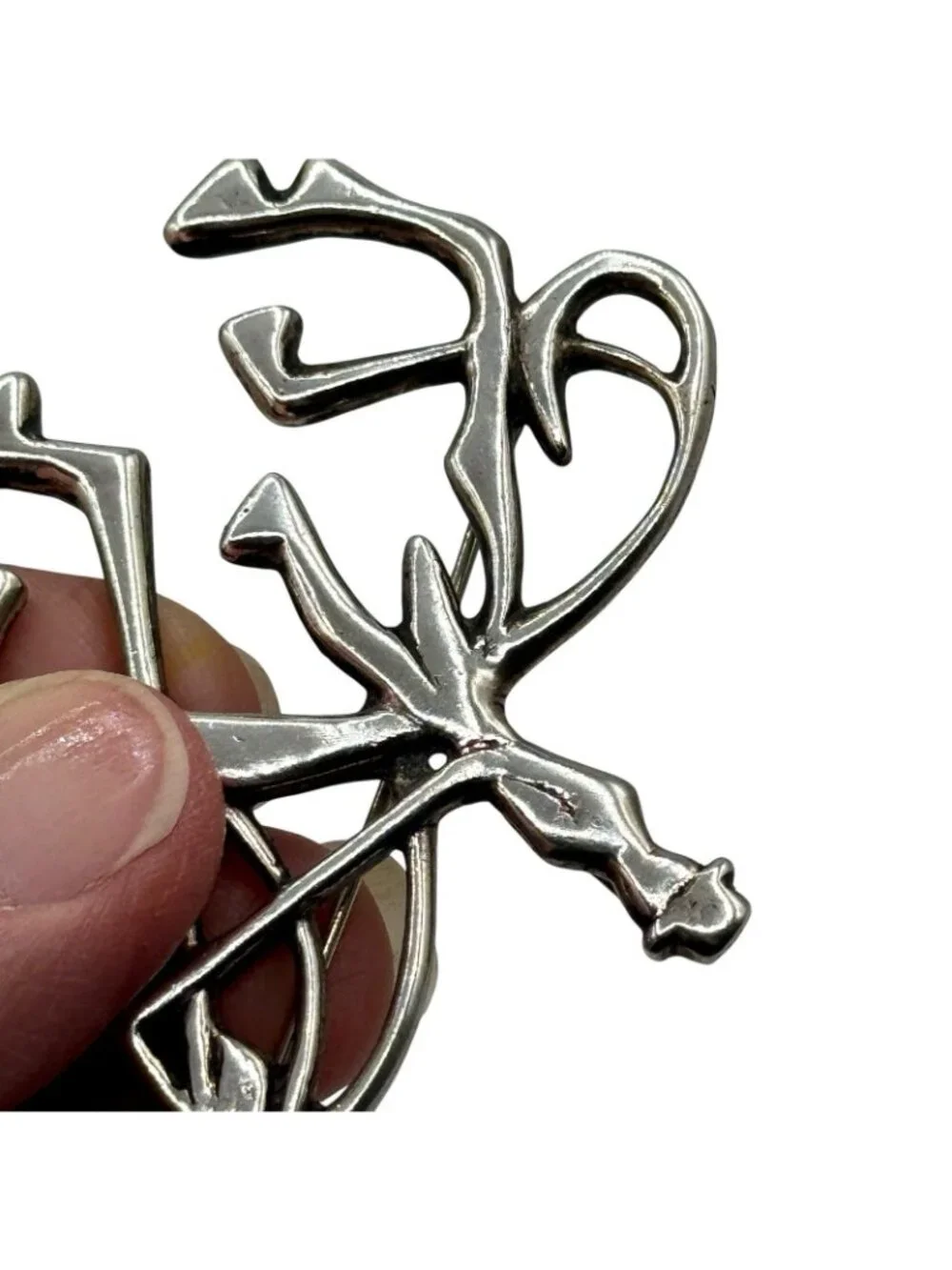 Horse Brooch Pendant Sterling Dressage Rider Equestrian Large 2.25" Signed TPW - Picture 6 of 16